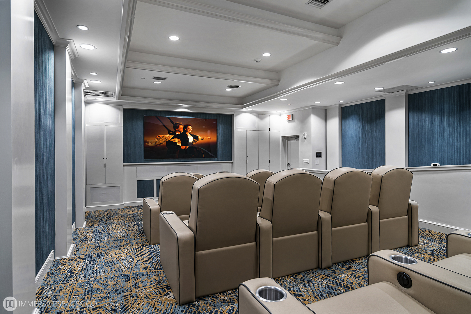 Private movie theater at Two City Plaza in West Palm Beach